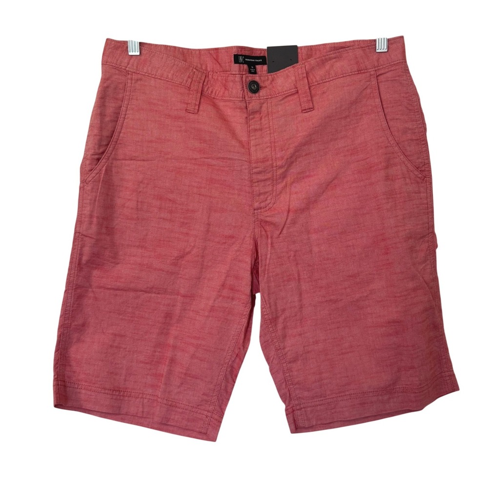 INC International Concepts Mens Shorts Size 36 Red Heather Stretch Cotton Casual